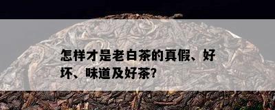 怎样才是老白茶的真假、好坏、味道及好茶？