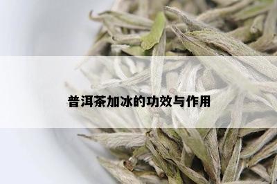 普洱茶加冰的功效与作用