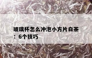 玻璃杯怎么冲泡小方片白茶：6个技巧