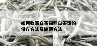 如何收藏白茶福鼎白茶饼的保存方法及储藏方法