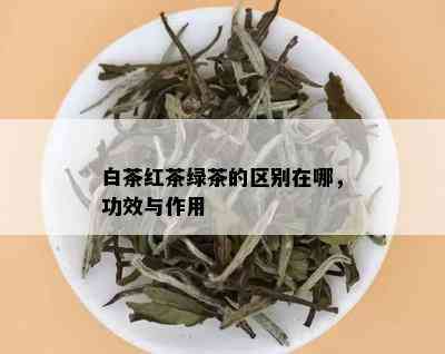 白茶红茶绿茶的区别在哪，功效与作用