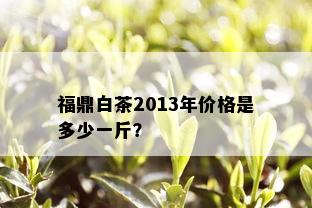 福鼎白茶2013年价格是多少一斤？