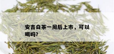 安吉白茶一周后上市，可以喝吗？