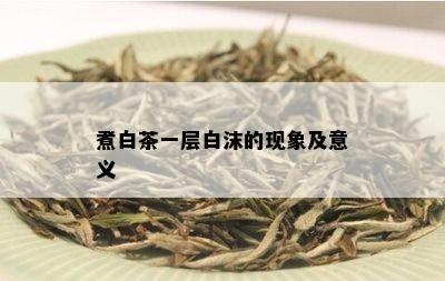 煮白茶一层白沫的现象及意义