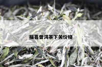 福喜普洱茶下关价格