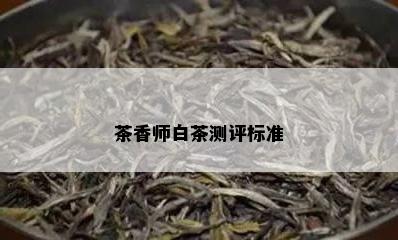 茶香师白茶测评标准