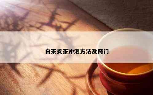 白茶煮茶冲泡方法及窍门