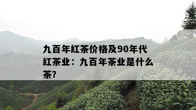 九百年红茶价格及90年代红茶业：九百年茶业是什么茶？