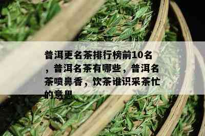 普洱更名茶排行榜前10名，普洱名茶有哪些，普洱名茶喷鼻香，饮茶谁识采茶忙的意思