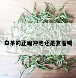 白茶的正确冲泡还是煮着喝