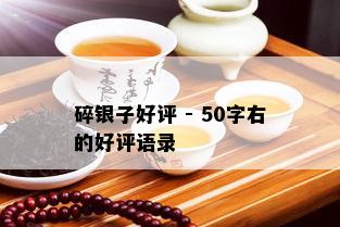 碎银子好评 - 50字右的好评语录