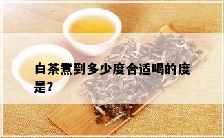 白茶煮到多少度合适喝的度是？