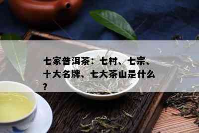 七家普洱茶：七村、七宗、十大名牌、七大茶山是什么？