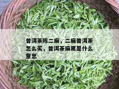 普洱茶陈二麻，二麻普洱茶怎么买，普洱茶麻黑是什么意思