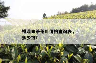 福鼎白茶茶叶价格查询表，多少钱？