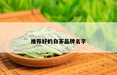 推荐好的白茶品牌名字