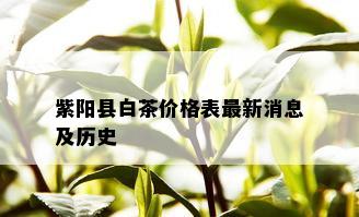 紫阳县白茶价格表最新消息及历史