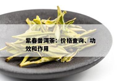 紫春普洱茶：价格查询、功效和作用