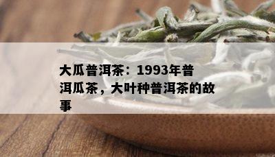 大瓜普洱茶：1993年普洱瓜茶，大叶种普洱茶的故事