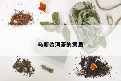 乌斯普洱茶的意思