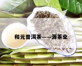 和元普洱茶——源茶业