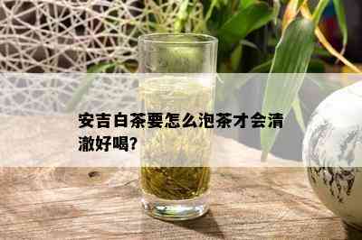 安吉白茶要怎么泡茶才会清澈好喝？