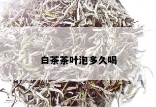 白茶茶叶泡多久喝