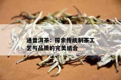 通普洱茶：探索传统制茶工艺与品质的完美结合