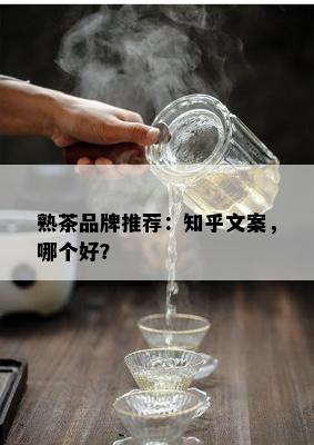 熟茶品牌推荐：知乎文案，哪个好？