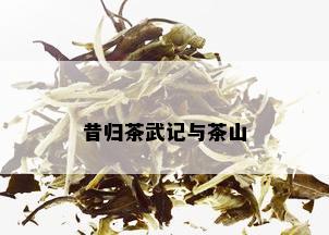 昔归茶武记与茶山