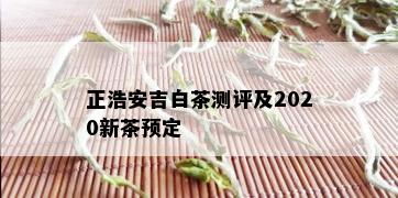 正浩安吉白茶测评及2020新茶预定