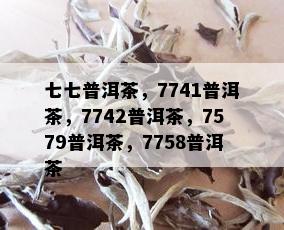 七七普洱茶，7741普洱茶，7742普洱茶，7579普洱茶，7758普洱茶