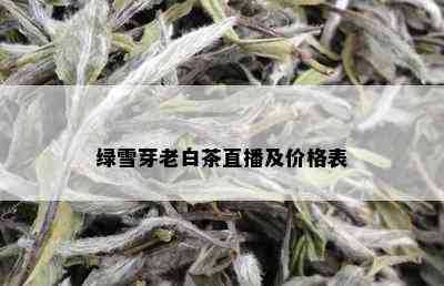 绿雪芽老白茶直播及价格表