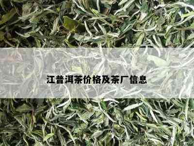 江普洱茶价格及茶厂信息