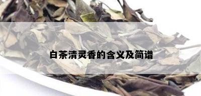 白茶清灵香的含义及简谱