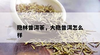 隐林普洱茶，大隐普洱怎么样