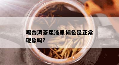 喝普洱茶尿液呈褐色是正常现象吗？