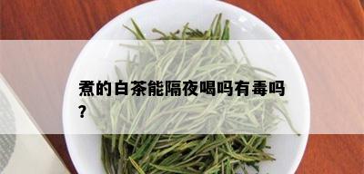 煮的白茶能隔夜喝吗有吗？