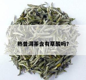 熟普洱茶含有草酸吗？