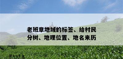 老班章地域的标签、给村民分树、地理位置、地名来历