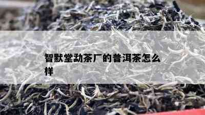 智默堂勐茶厂的普洱茶怎么样