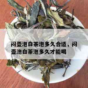 闷壶泡白茶泡多久合适，闷壶泡白茶泡多久才能喝