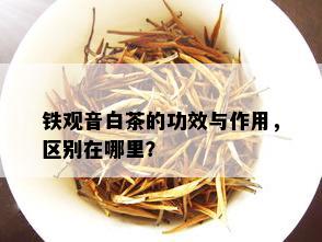 铁观音白茶的功效与作用，区别在哪里？