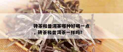 砖茶和普洱茶哪种好喝一点，砖茶和普洱茶一样吗？