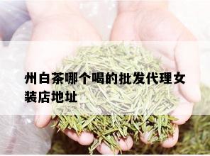 州白茶哪个喝的批发代理女装店地址