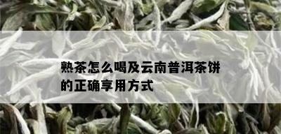 熟茶怎么喝及云南普洱茶饼的正确享用方式