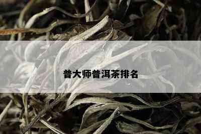 普大师普洱茶排名