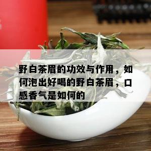 野白茶眉的功效与作用，如何泡出好喝的野白茶眉，口感香气是如何的