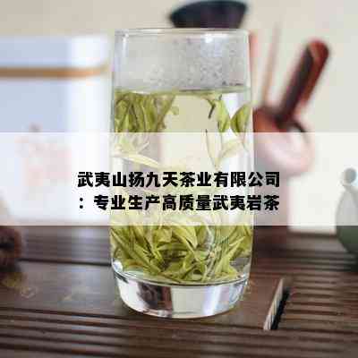 武夷山扬九天茶业有限公司：专业生产高质量武夷岩茶