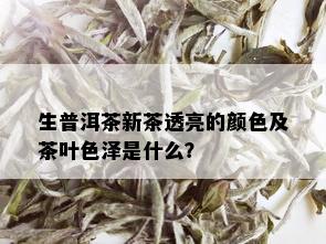 生普洱茶新茶透亮的颜色及茶叶色泽是什么？